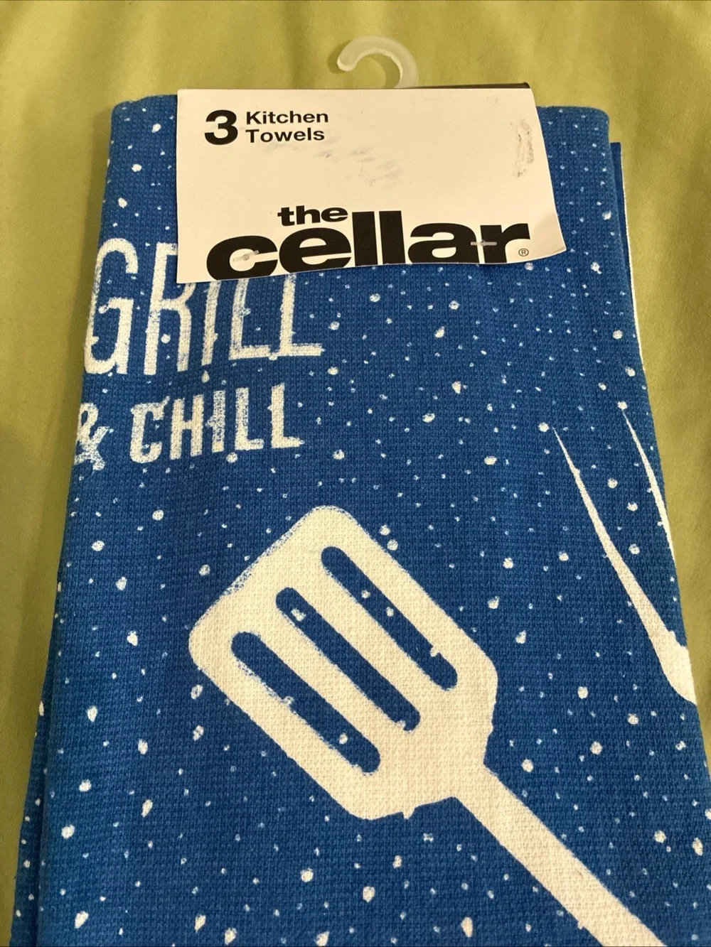 New The Cellar Macys 3 Pk Kitchen Towels Grill & Chill Bbq 16 X 26 Retail $50